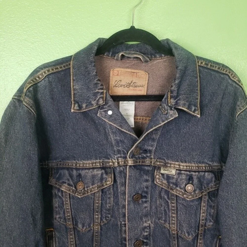 Men's Vintage Levi Strauss Signature Preimum Denim Button Up Jacket Size Small - Picture 13 of 14